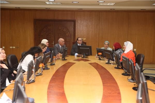 Kafr El-Sheikh Uni Head and Amal Ammar Visit Violence Prevention Unit
