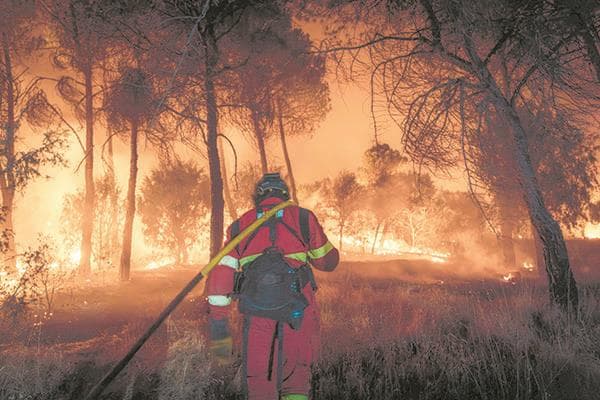 Forest fires encircle France and Spain