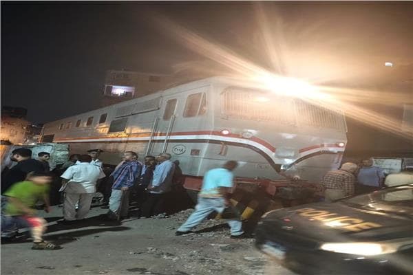 حوادث قطار بضائع في إمبابة وإعادة التشغيل