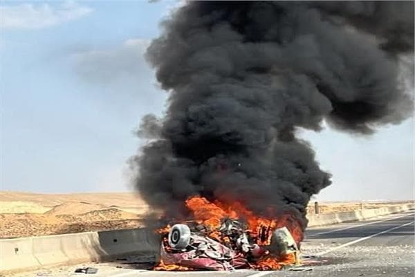 حادث في طريق القطامية السخنة يسفر عن وفاة وإصابة 3