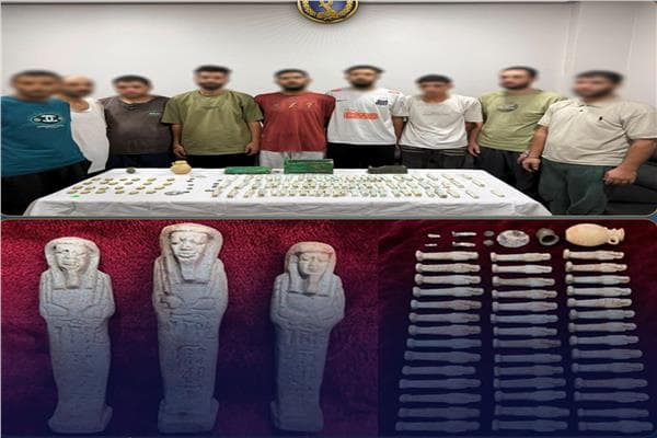 Nine detained with 118 artifacts in Qalyubia