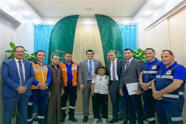 تكريم الطفل محمد رجب وأبطال الإسعاف