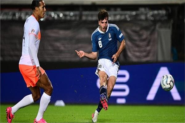 Greece scores first half vs Netherlands