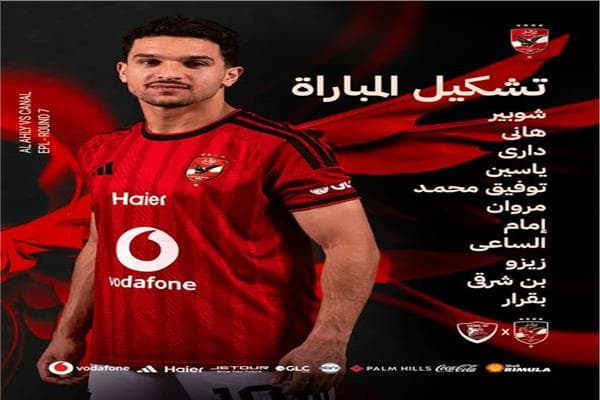 عموتة يعلن تشكيل الأهلي ضد القناة