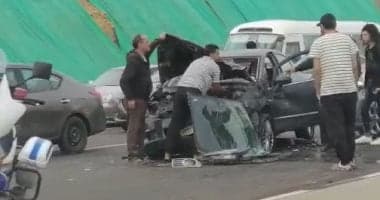 9 إصابات في حادث تصادم بنها شبرا