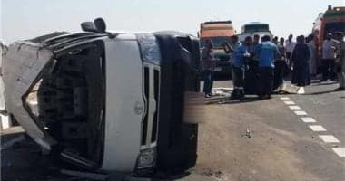 حادث مؤلم يوقع قتيل وسبعة جرحى بطريق سوهاج قنا