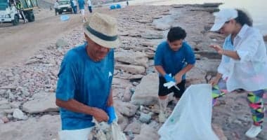 Environmental cleanup in Wadi Qana by youth