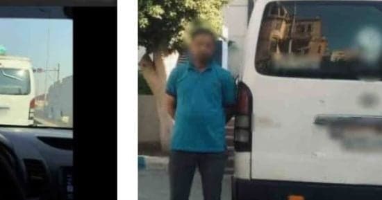 Microbus driver hides plates to evade violations