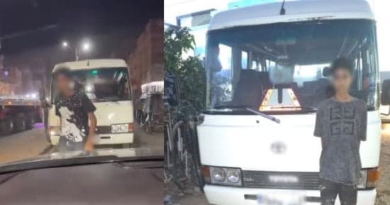 Giza bus driver seen driving against traffic
