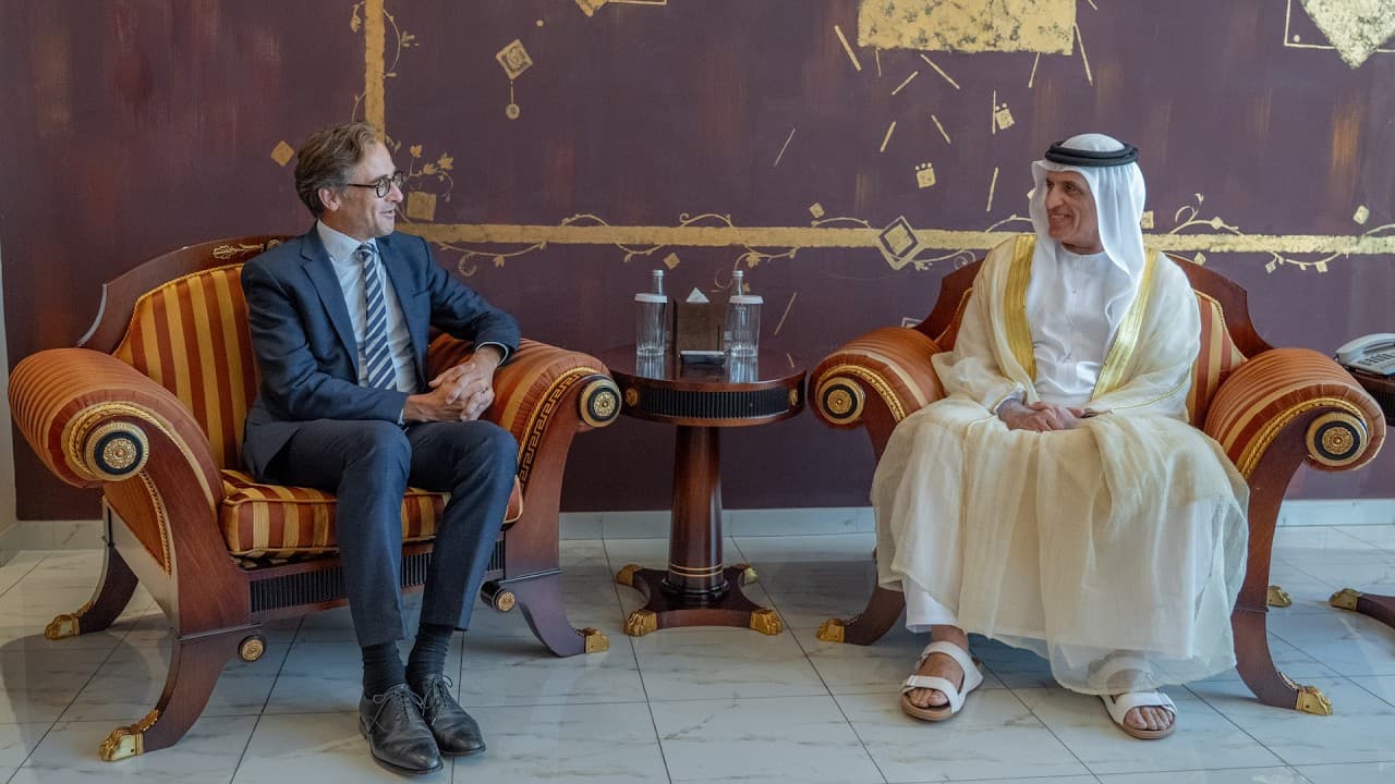 Saud bin Saqr meets German envoy