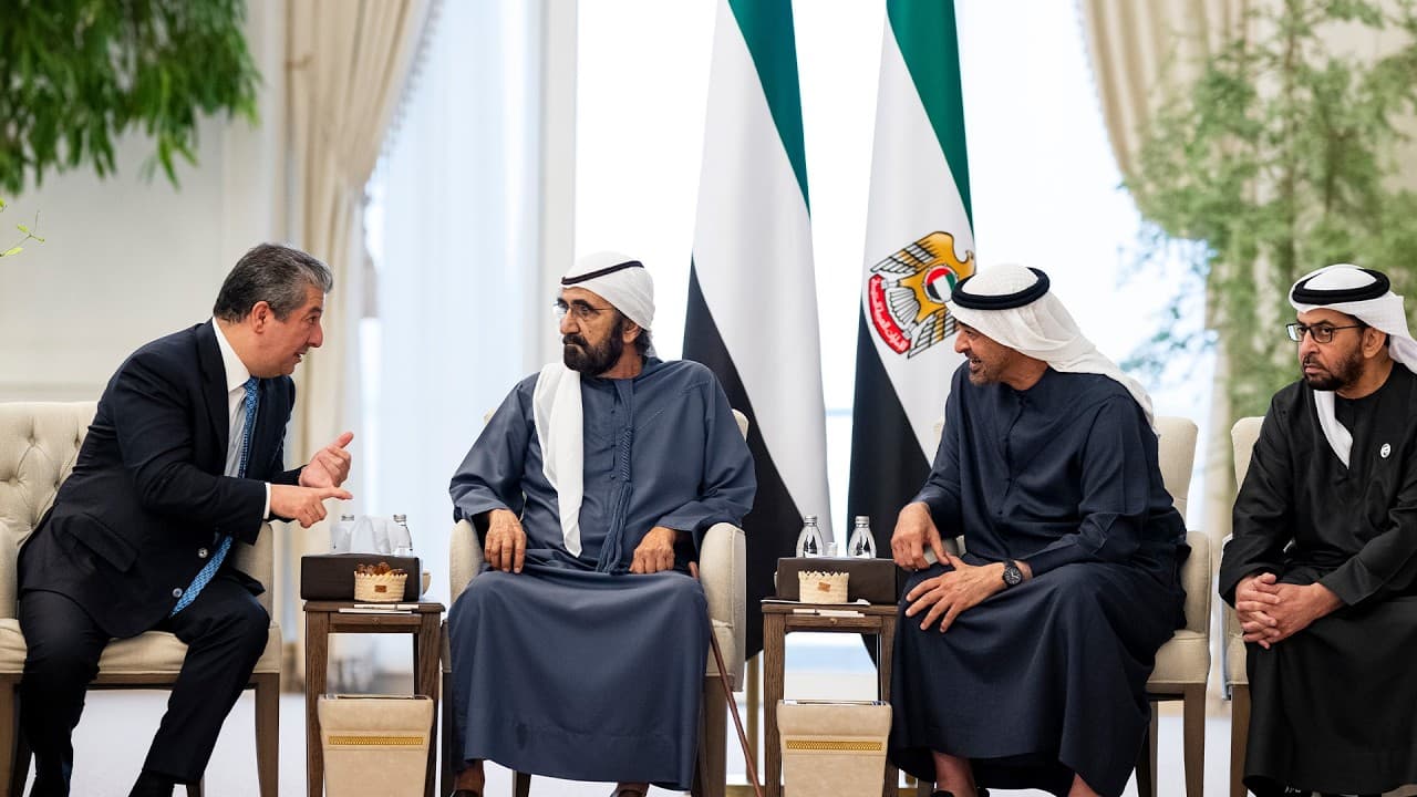 رئيس الدولة يستقبل رئيس حكومة كردستان