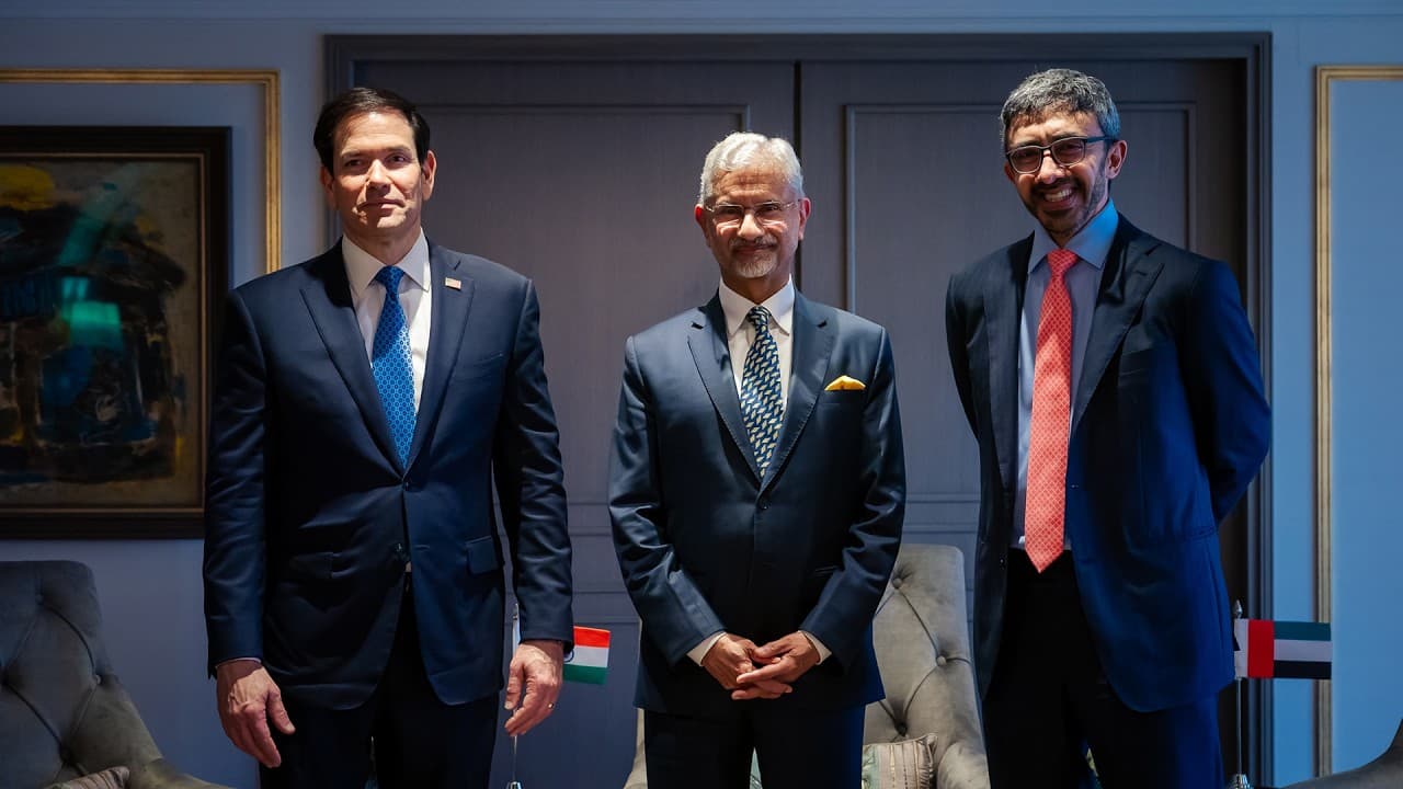 Abdullah bin Zayed Meets US and India Foreign Ministers
