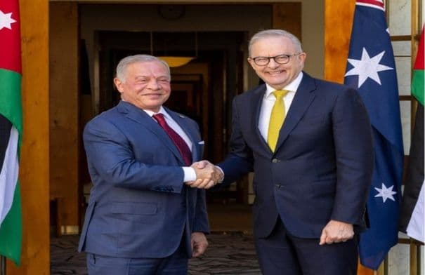King supports Canbera's Palestinian stance