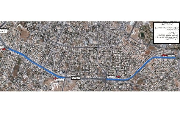 Al-Amanah road work on Al-Hurriya Street