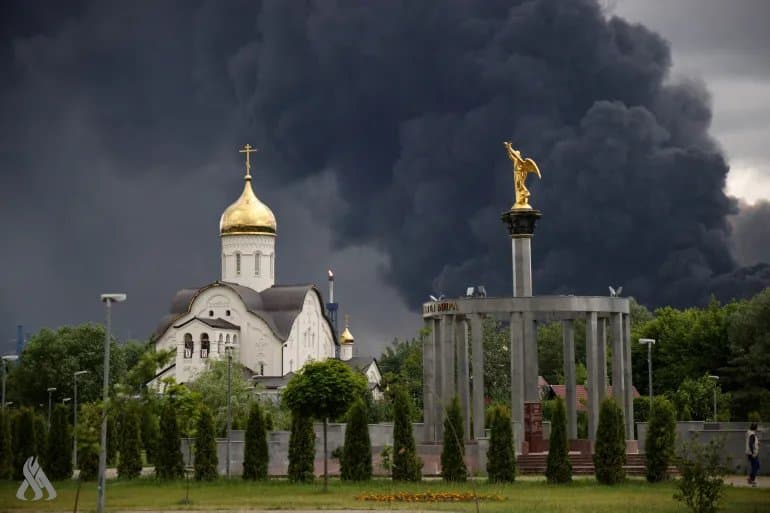 Fires at Russian oil sites after drone attack