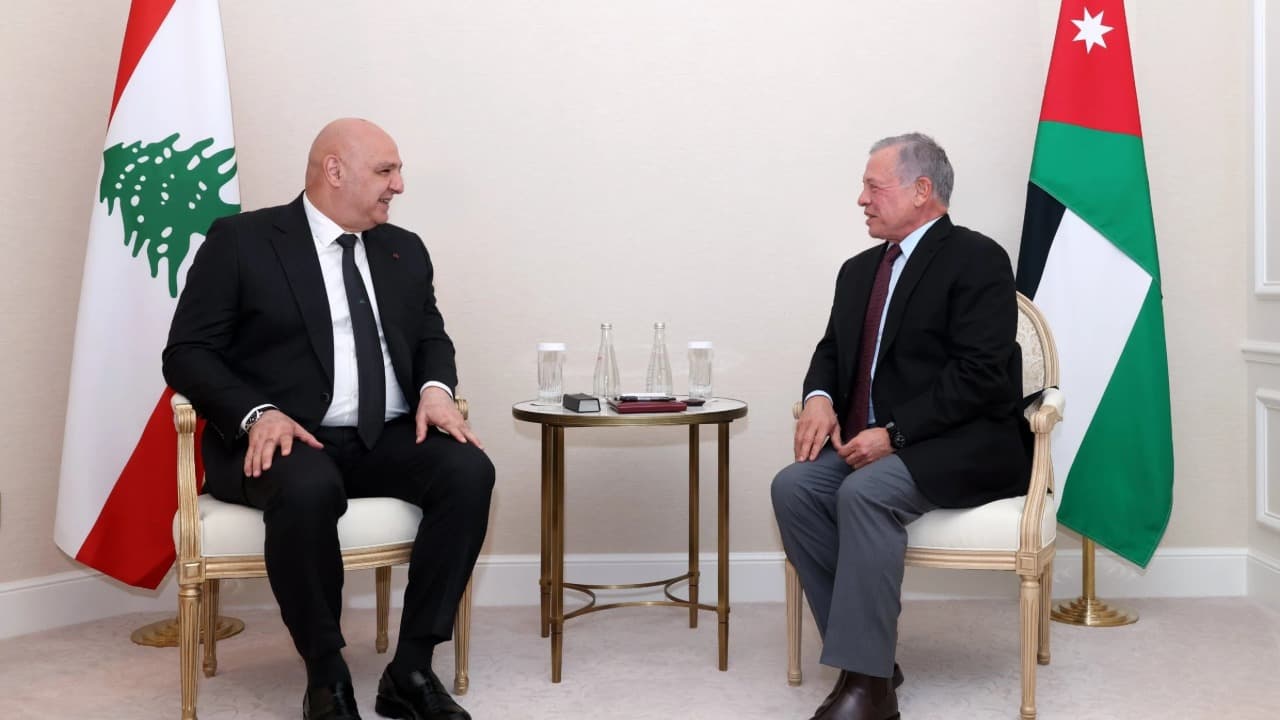 Aoun Discusses Lebanon Support with King Abdullah