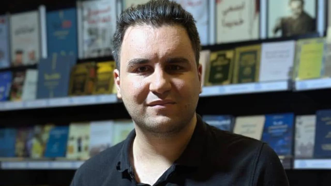 Nabil Mamlouk signs The Philosopher's Bicycle at Beirut Book Fair