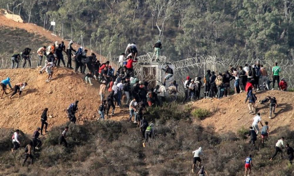 Migrants march to Ceuta