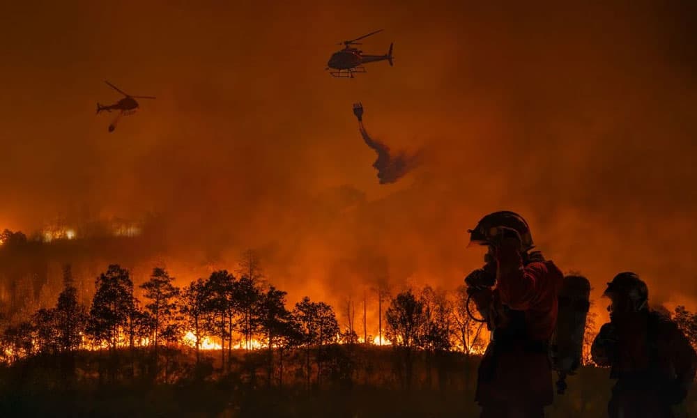 Evacuations in eastern Belgium over large forest fire