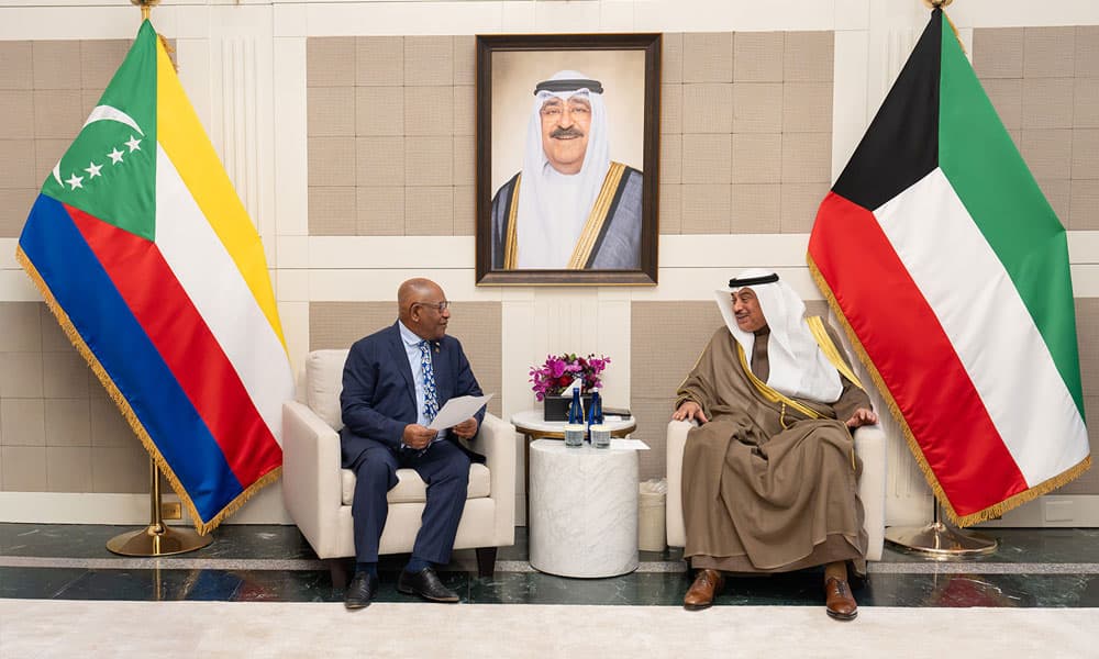 ولي العهد يستقبل رئيس اتحاد جزر القمر في نيويورك