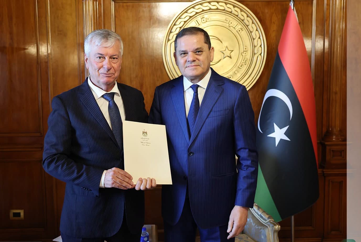 Al-Dbeiba Receives Written Message from Palestinian Prime Minister Muhammad Mustafa