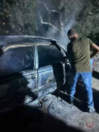 Settlers Attack Ramin Village in Tulkarem, Set Vehicles and Tractors on Fire
