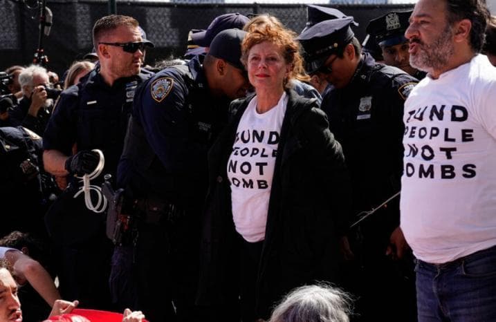 Actors and politicians detained at UN protest supporting Palestine