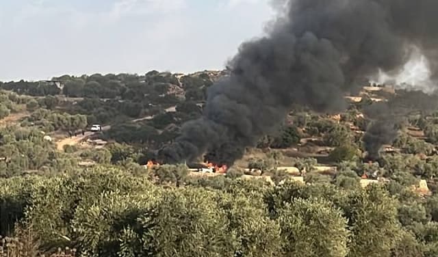 Settlers damage vehicles and target olive harvesters