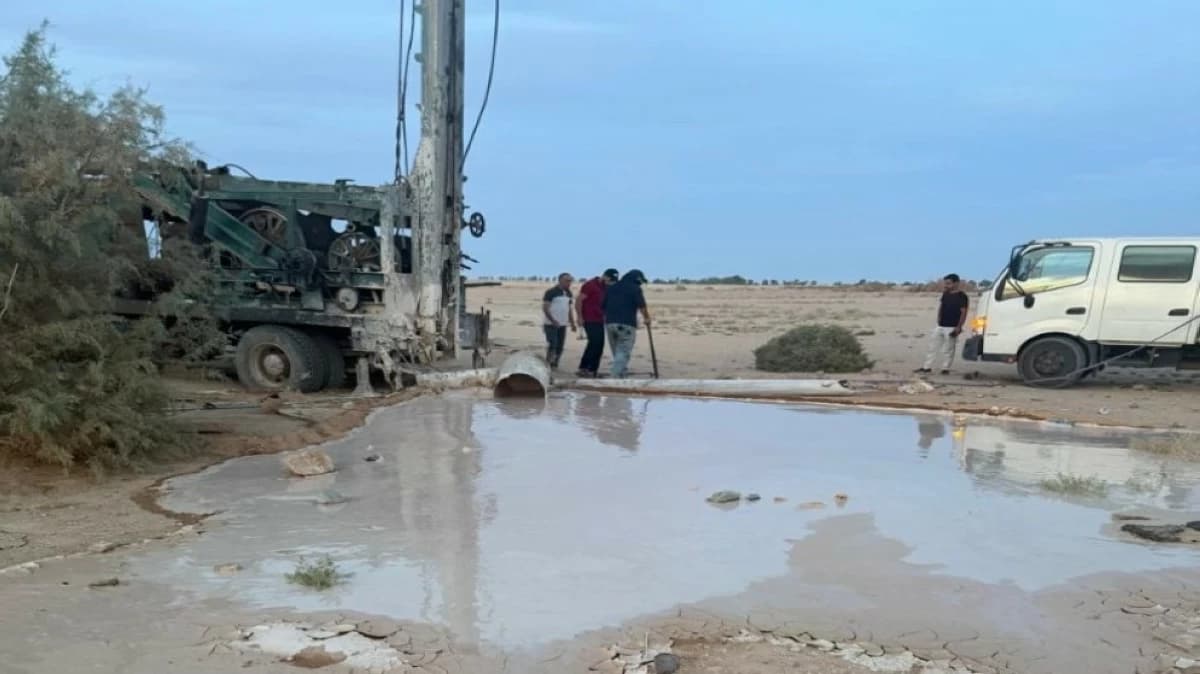 حملة على حفارة مخالفة في الجفر