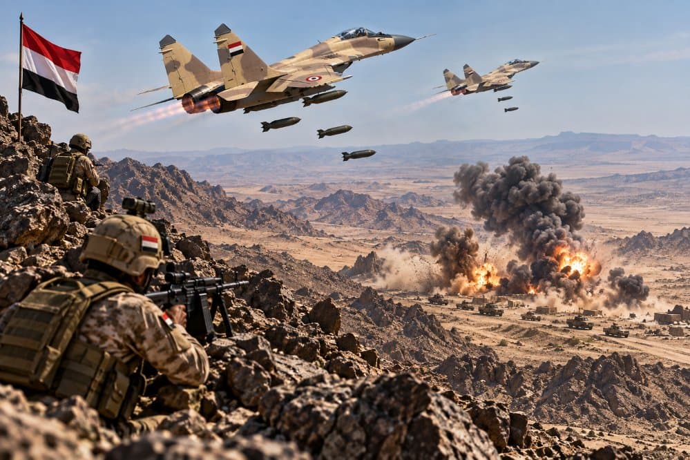 Air and ground clashes in Yemen