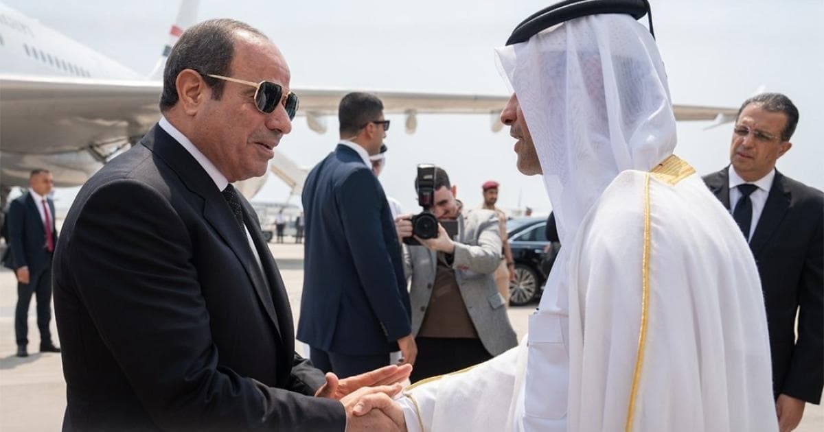 الرئيس المصري يصل إلى الدوحة