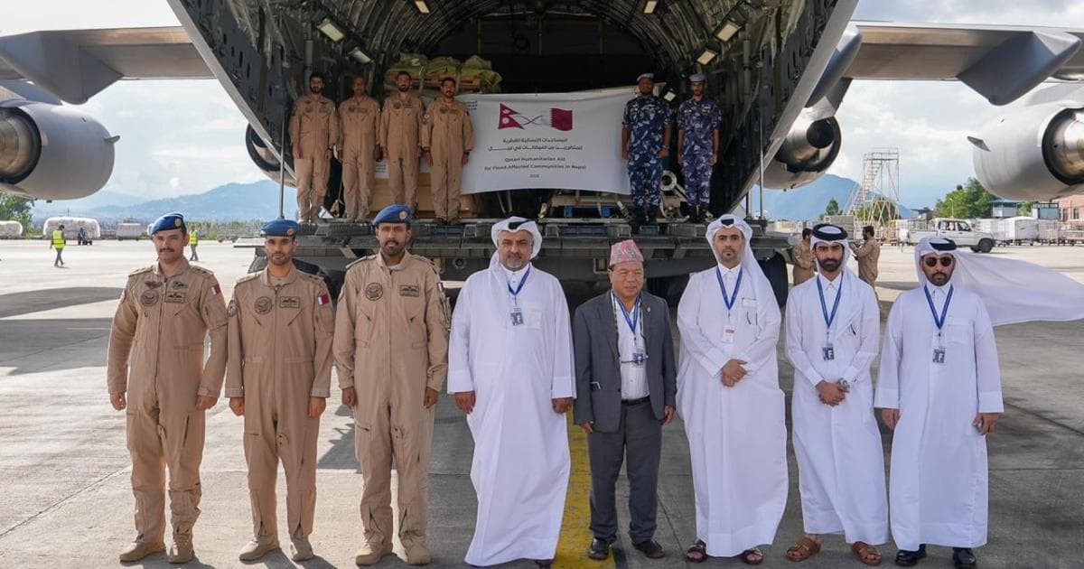 طائرة قطرية تنقل مساعدات لنيبال