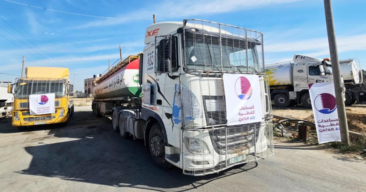 قطر تقدم 1.3 مليون لتر وقود لغزة