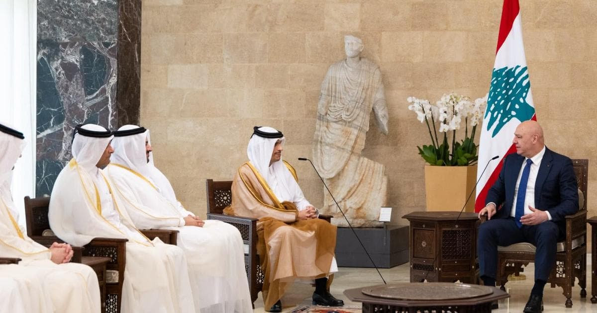 Lebanese president greets PM