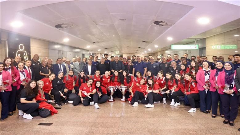 Al-Ahly Handball Team arrives in Cairo after Africa Championship