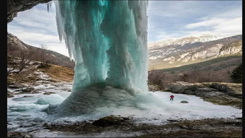Italy's Frozen Waterfalls Persist
