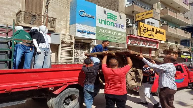 حملة تزيل 437 إشغال في ملوي بالمنيا