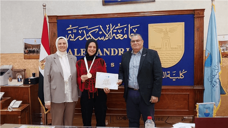 Alexandria Education Dean praises Retaj Mohamed's African Karate Gold