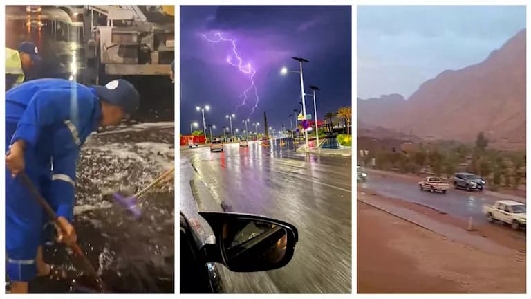ليلة تمطر ورعد وسياحة في جنوب سيناء