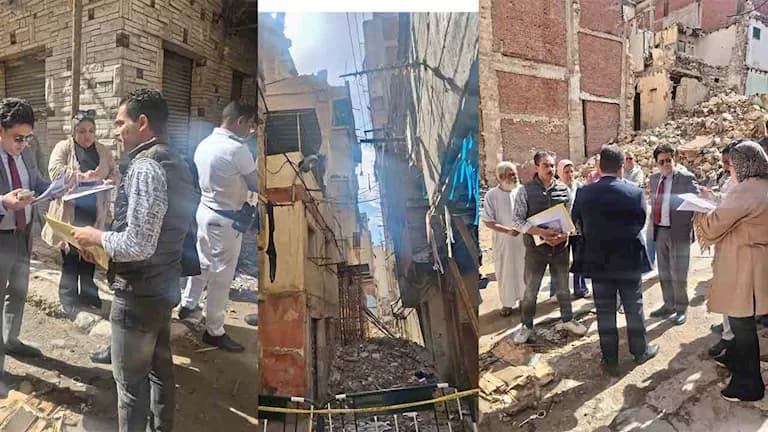 النيابة تفحص عقار كرموز المائل في الإسكندرية