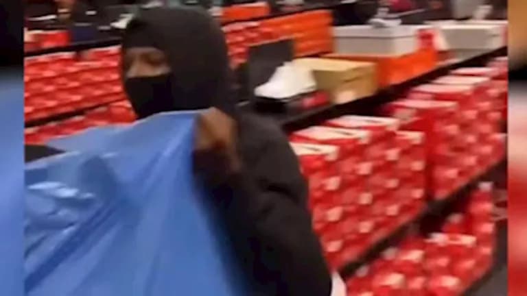 France riots footage shows store theft