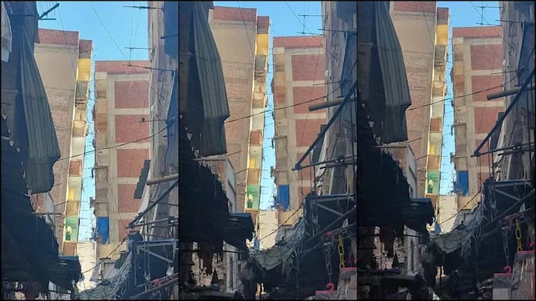 Building tilts in Alexandria residents evacuated