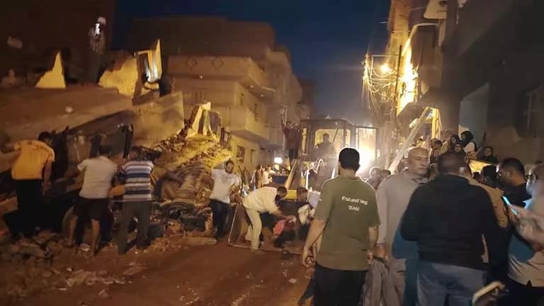 أربعة مصابين بانهيار منزل بكفر الشيخ