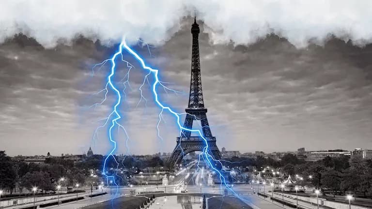 Violent storms after heatwave hit France, flooding thousands of homes and causing power outages (video)