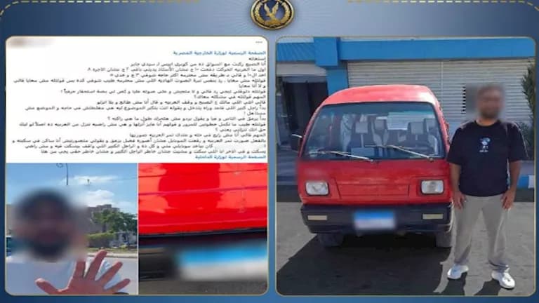 سائق فان يهان سيدة ويجبرها على النزول بالإسكندرية