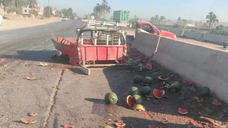 حادث سيارة البطيخ في أسيوط