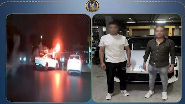 Unlicensed car performs stunts in Cairo