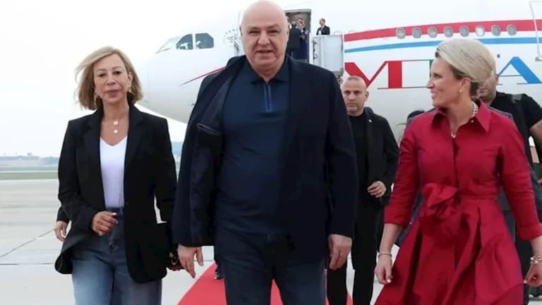 Lebanese president and wife arrive in US