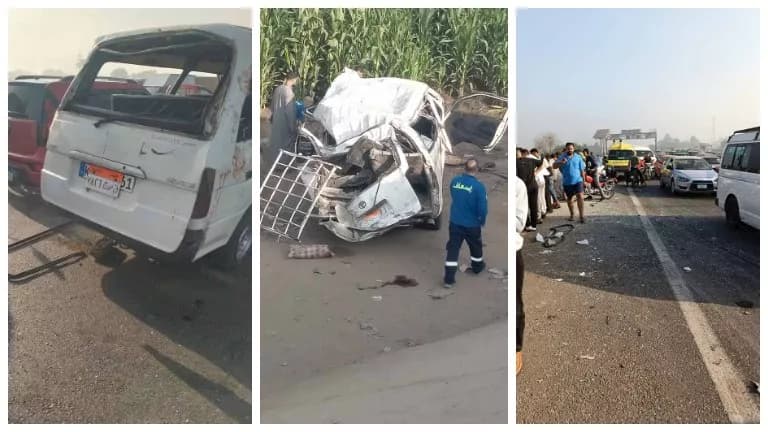 Photos of Shubra-Banha Freeway minibus crash