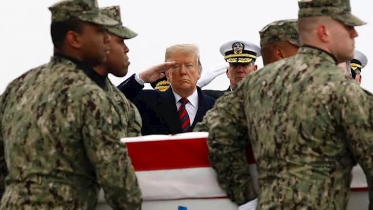 Trump Attends Ceremony for Fallen Soldiers